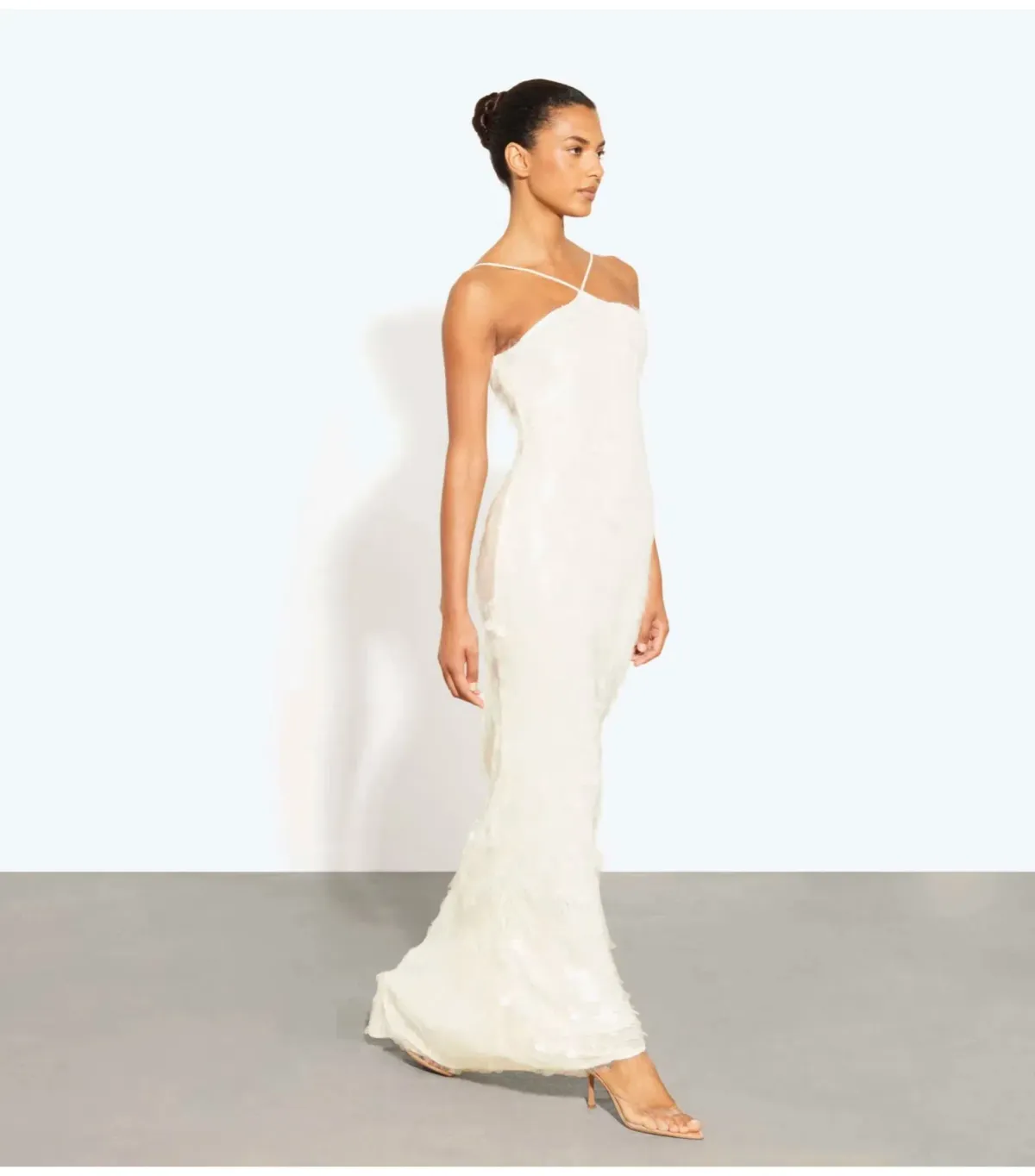 Rat & Boa Emmanuella Maxi Dress White Sequin Size M / AU 10 - Image 2