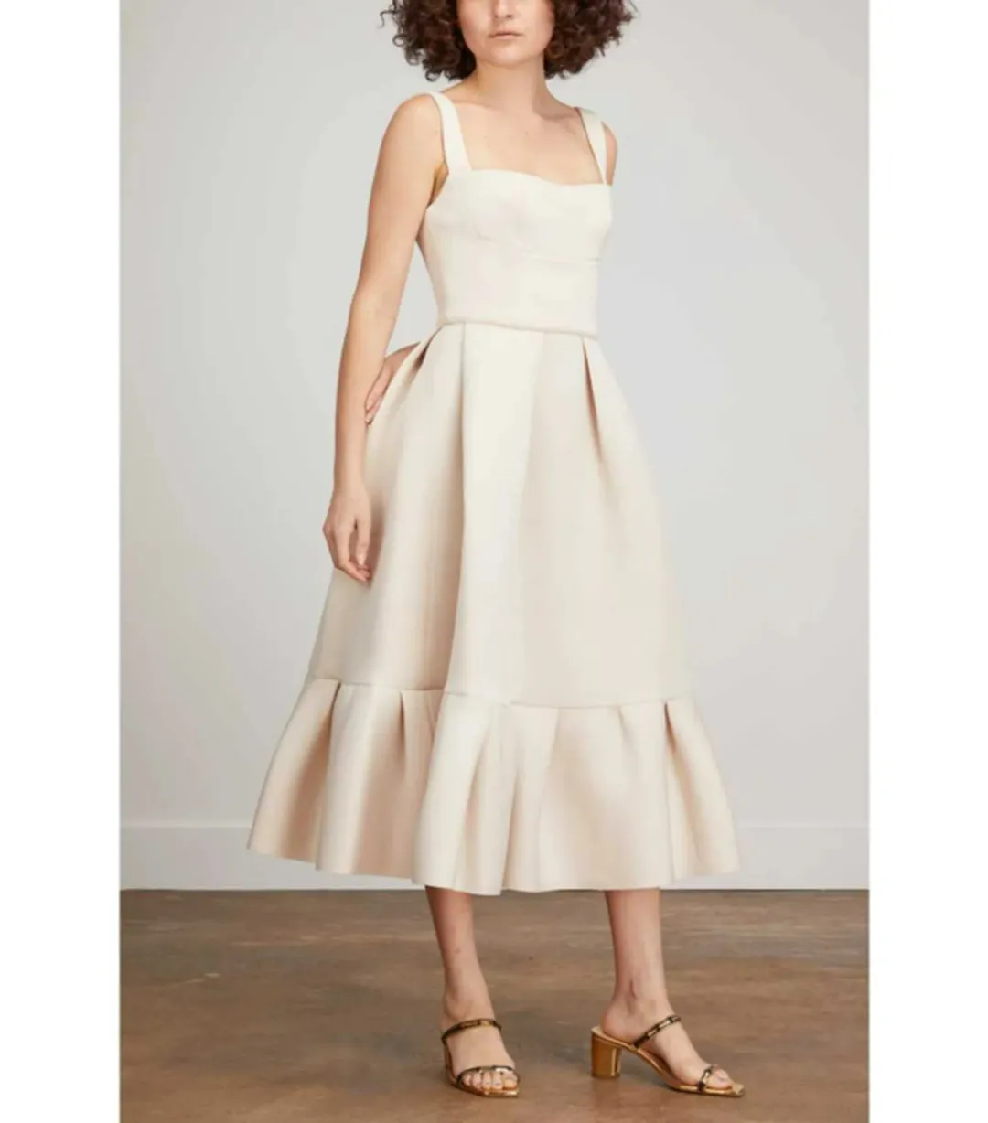 Rachel Gilbert Cora Knee Length Dress Nude Size 1 / AU 8 for rent on The Volte - main image