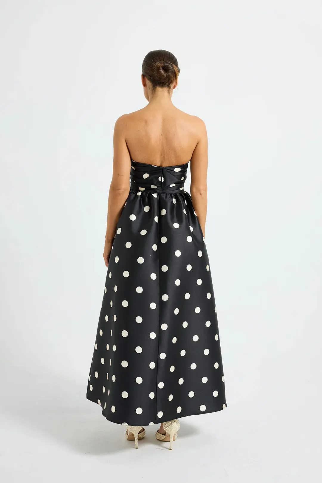 Pasduchas Dottie Strapless Midi Dress size 8 for rent on The Volte - main image