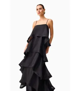 Elliatt Tilly Tiered Maxi Dress Black Size M / AU 10 for rent on The Volte - image 3
