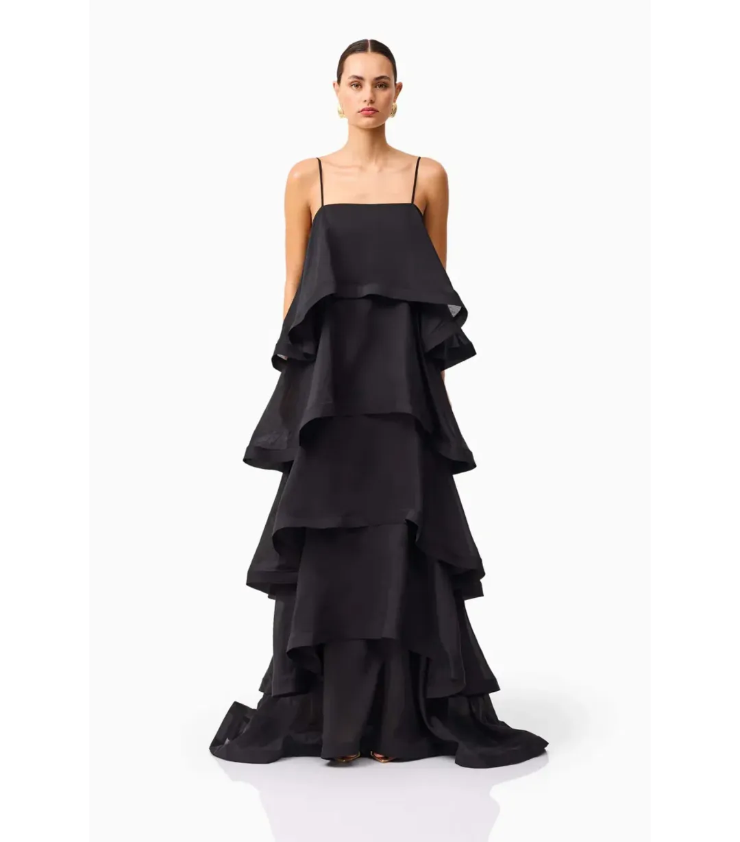 Elliatt Tilly Tiered Maxi Dress Black Size M / AU 10 for rent on The Volte - main image