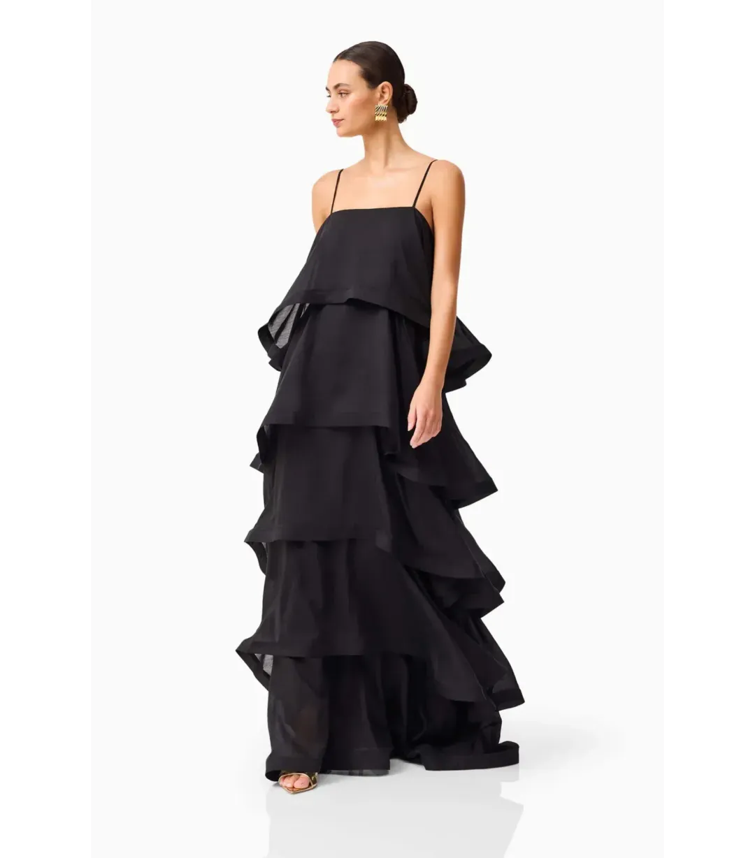 Elliatt Tilly Tiered Maxi Dress Black Size M / AU 10 for rent on The Volte - main image