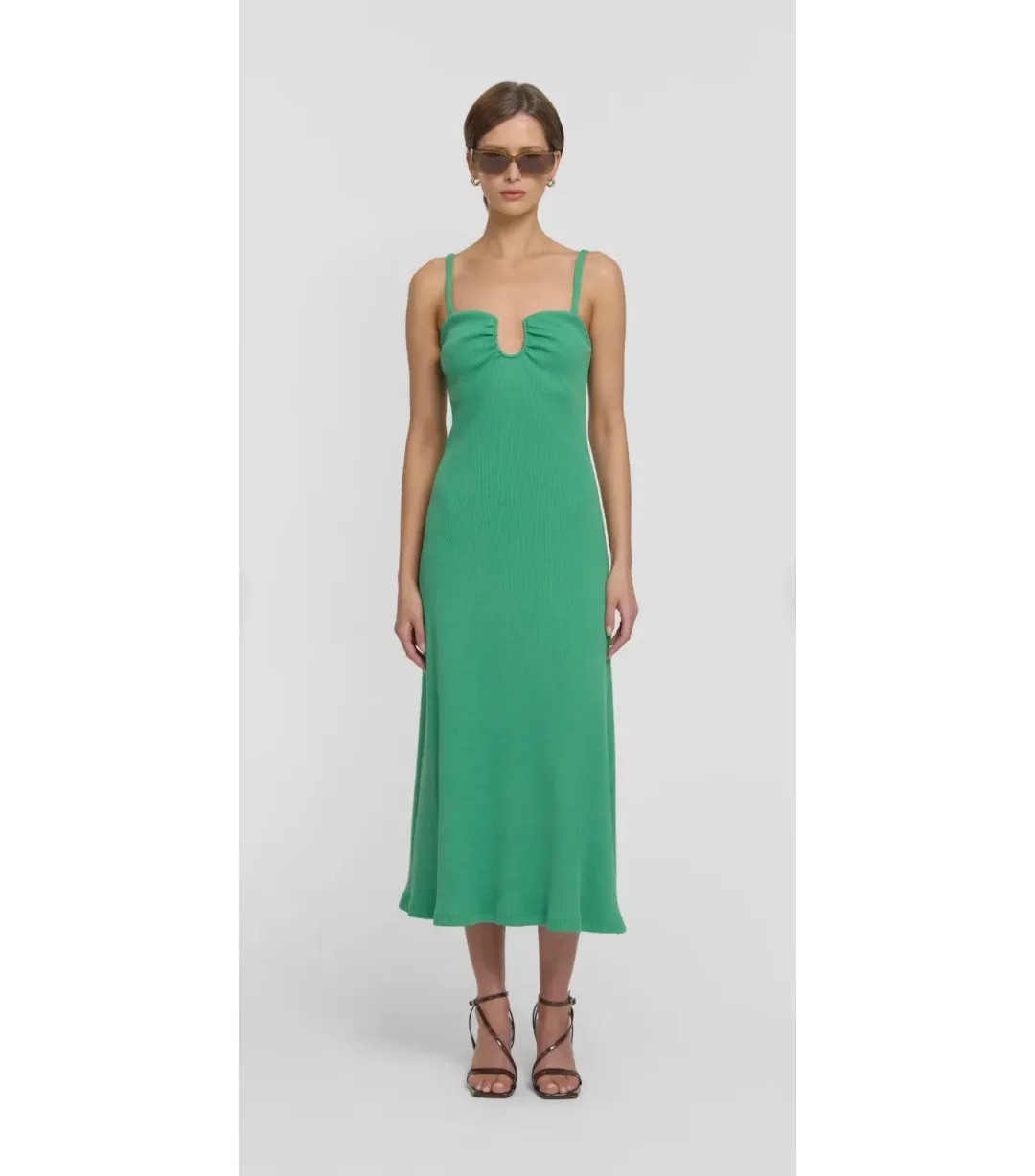 Viktoria & Woods Speakeasy Midi Dress in Galactic Green Size 2 / AU 10 for rent on The Volte - main image