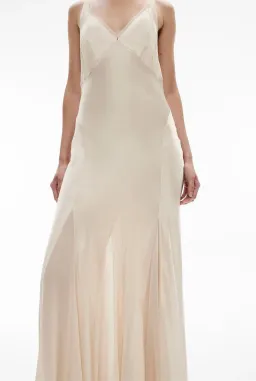 Witchery Sheer Insert Maxi Dress in Parchment Off-White Size AU 8 for rent on The Volte - image 4