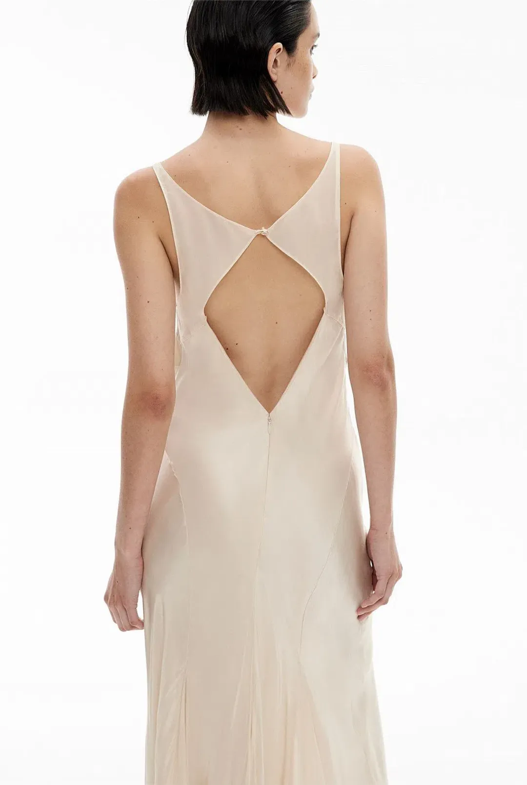 Witchery Sheer Insert Maxi Dress in Parchment Off-White Size AU 8 for rent on The Volte - main image