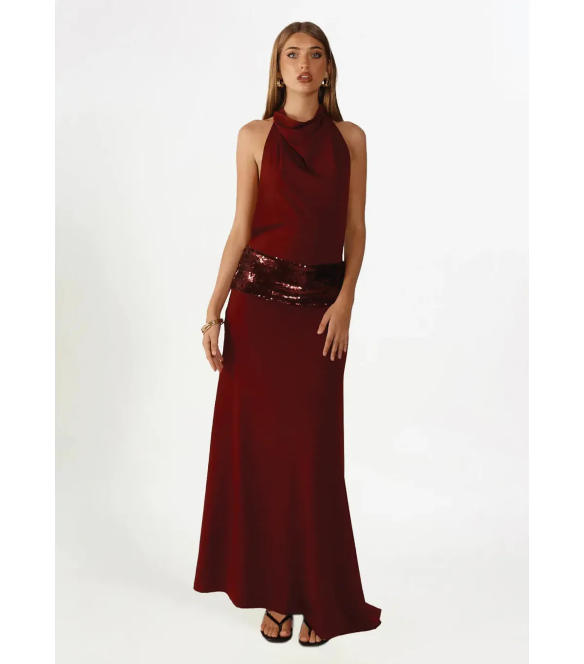 Ance Gria Adele Maxi Gown in Wine Size AU 8 - Image 2