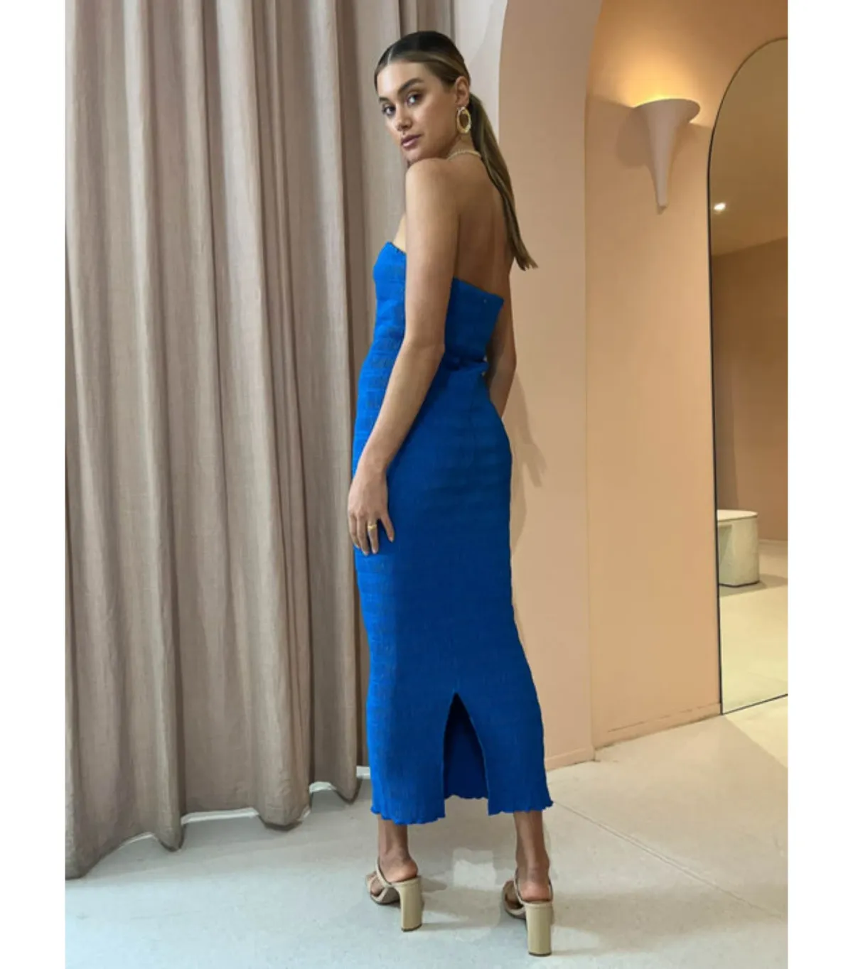 L'Idee Aurore Midi Gown in Moroccan Blue Size AU 12 - Image 3