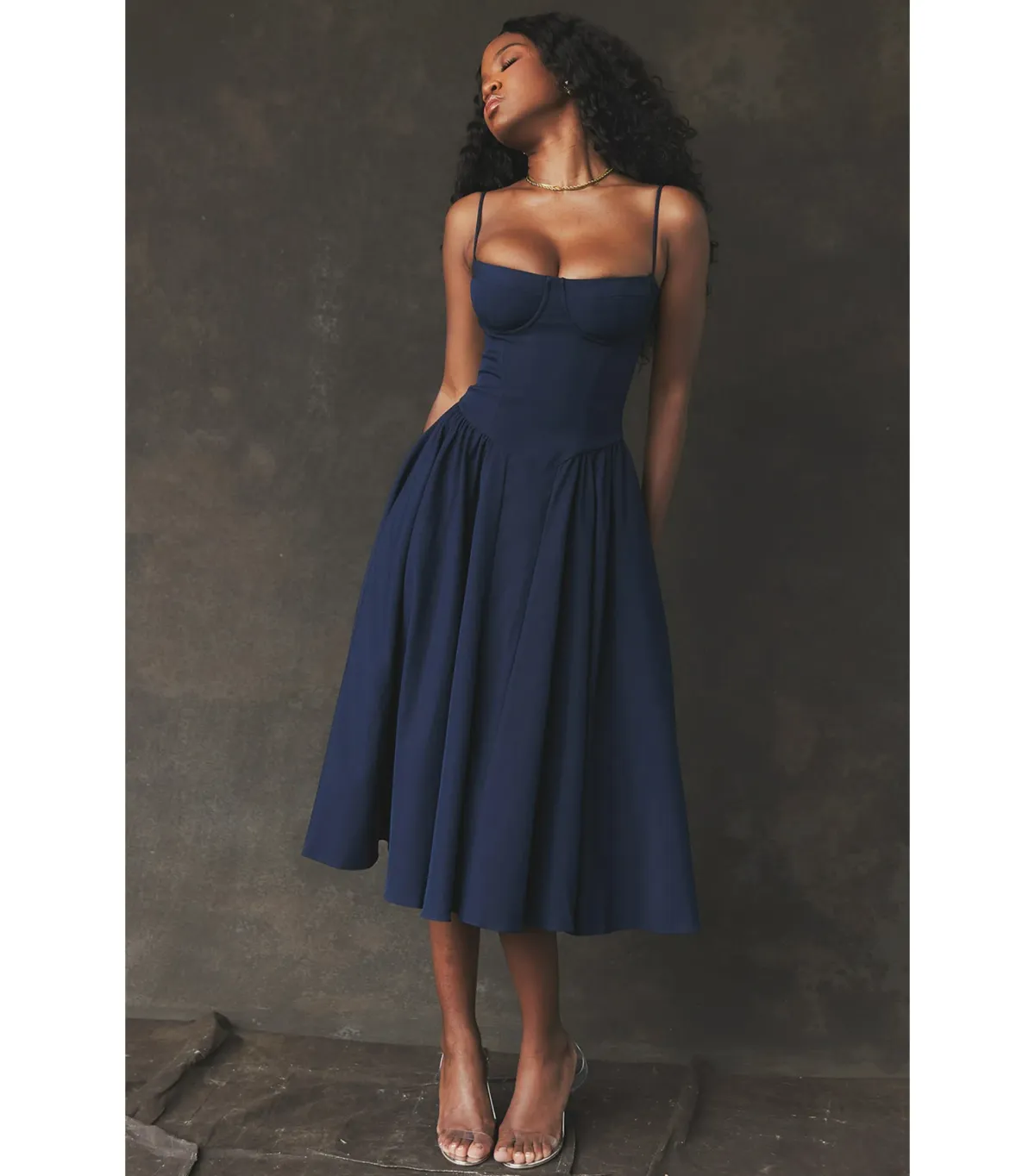 House Of CB Samaria Corset Sundress French Navy Size AU 6 - Image 3