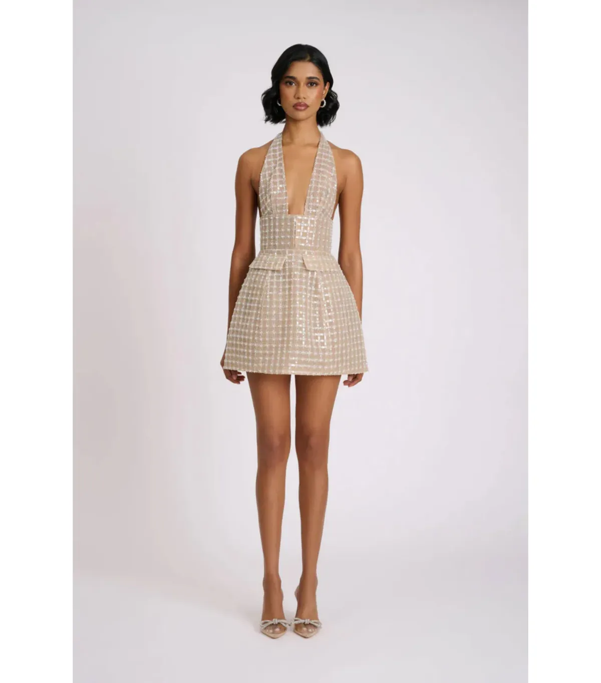 Eliya the Label Roberta Mini Dress Silver Size AU 8 - Image 1