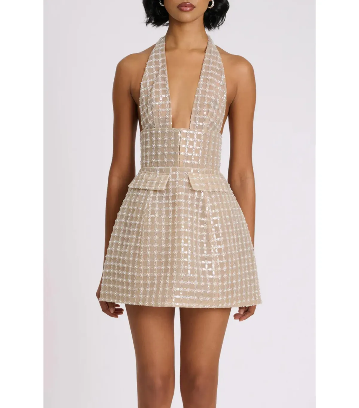 Eliya the Label Roberta Mini Dress Silver Size AU 10 - Image 2