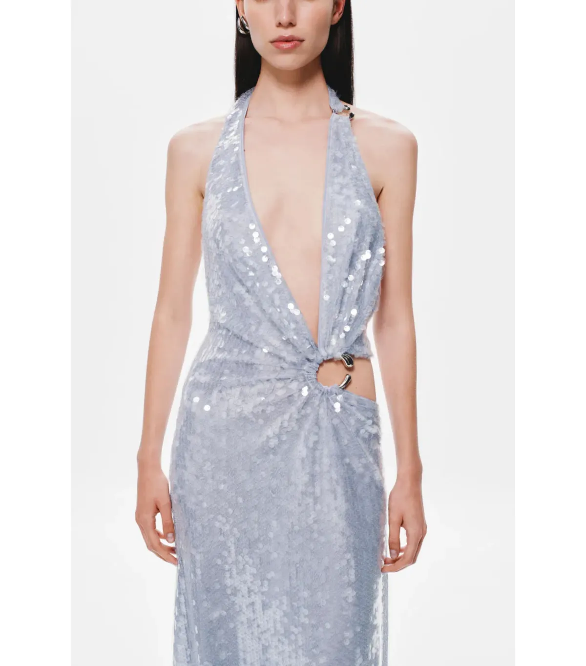 MISHA Devon Sequin Maxi Dress Cloud Blue Size S / AU 8 - Image 3