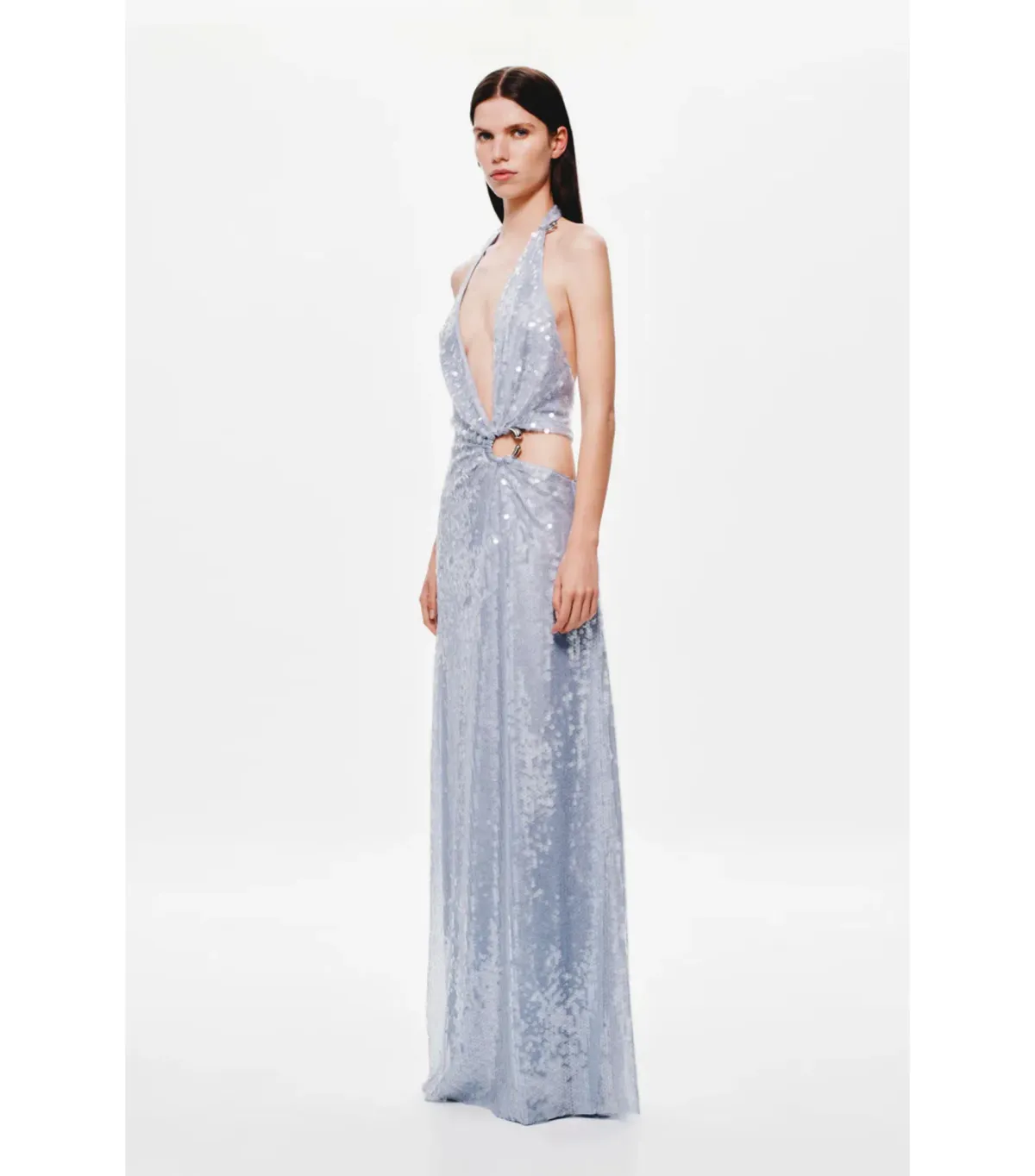 MISHA Devon Sequin Maxi Dress Cloud Blue Size S / AU 8 - Image 2