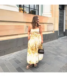 Zimmermann Aliane Scallop Midi Dress in Amber Floral Size 2 / AU 12 for rent on The Volte - image 1