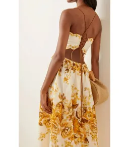 Zimmermann Aliane Scallop Midi Dress in Amber Floral Size 2 / AU 12 for rent on The Volte - image 4