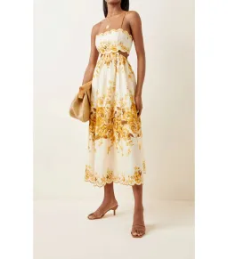 Zimmermann Aliane Scallop Midi Dress in Amber Floral Size 2 / AU 12 for rent on The Volte - image 2