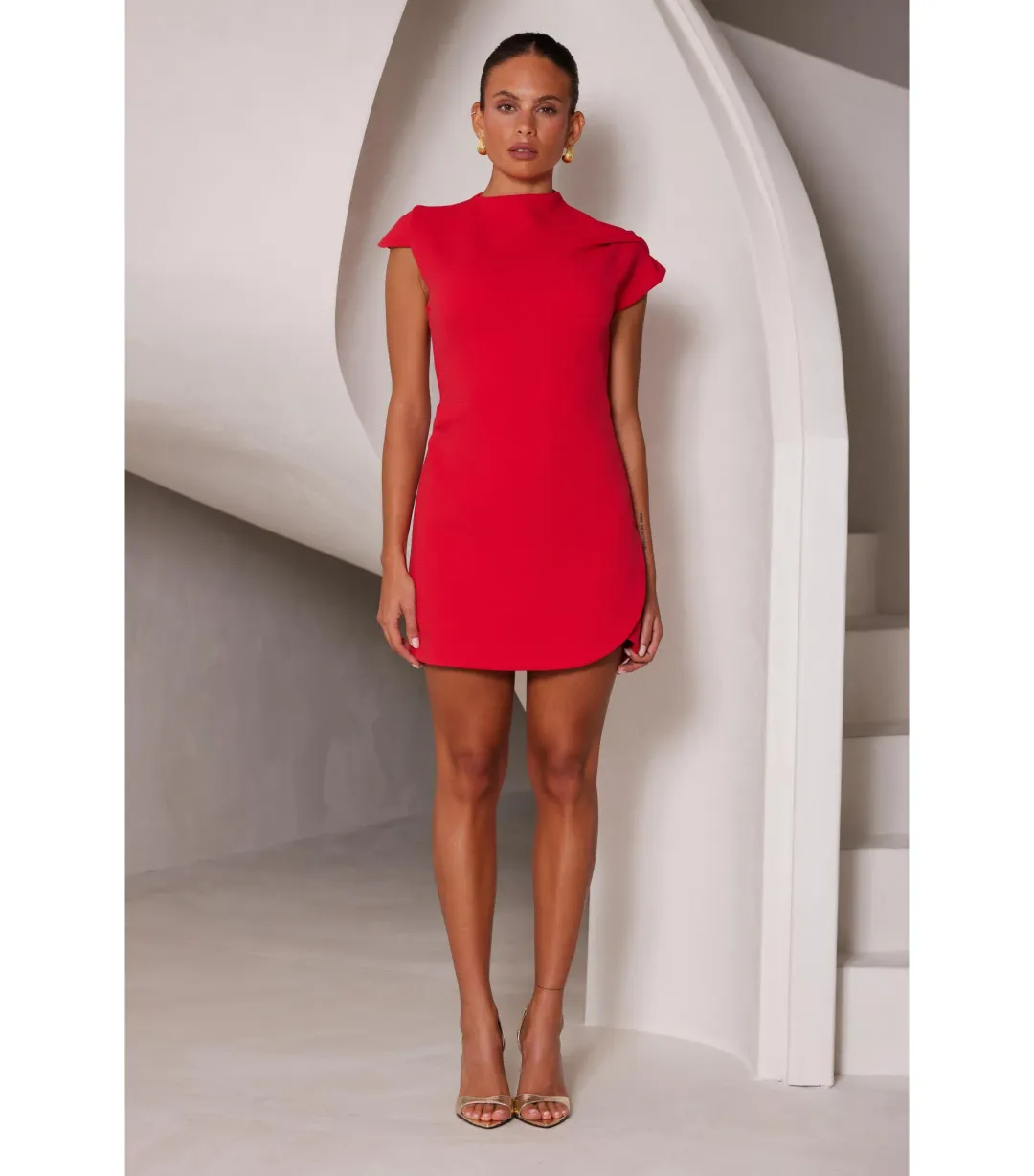 Elle Zeitoune Imani Mini Dress Red Size AU 6 for rent on The Volte - main image