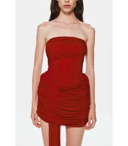 Misha The Ember Wrapped Mini Dress in Cherry Red XS / AU 6 for rent on The Volte - image 5