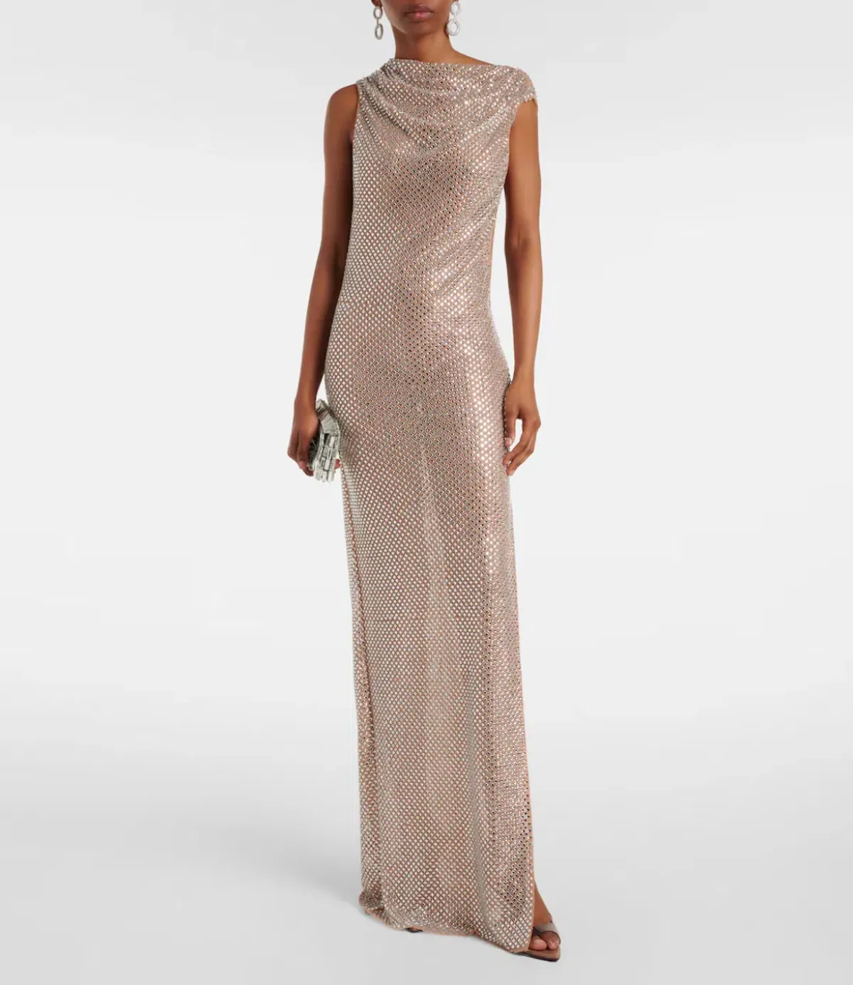 Self Portrait Maxi Dress Rhinestone Gown UK10 Fits AU8-12 - Image 2