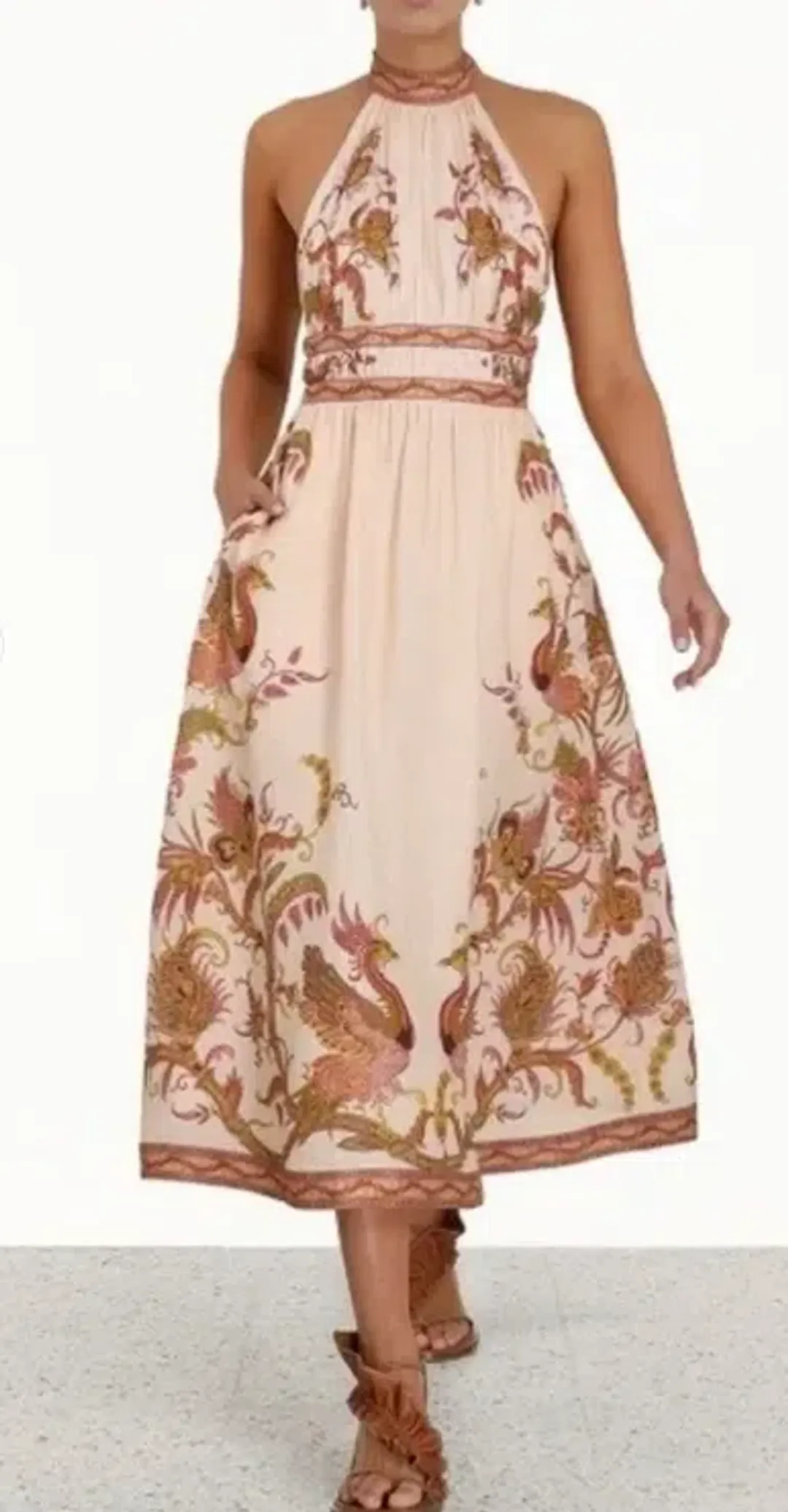 Zimmermann Cassia Halter Bow Midi Dress size 3 / AU12-14 for rent on The Volte - main image