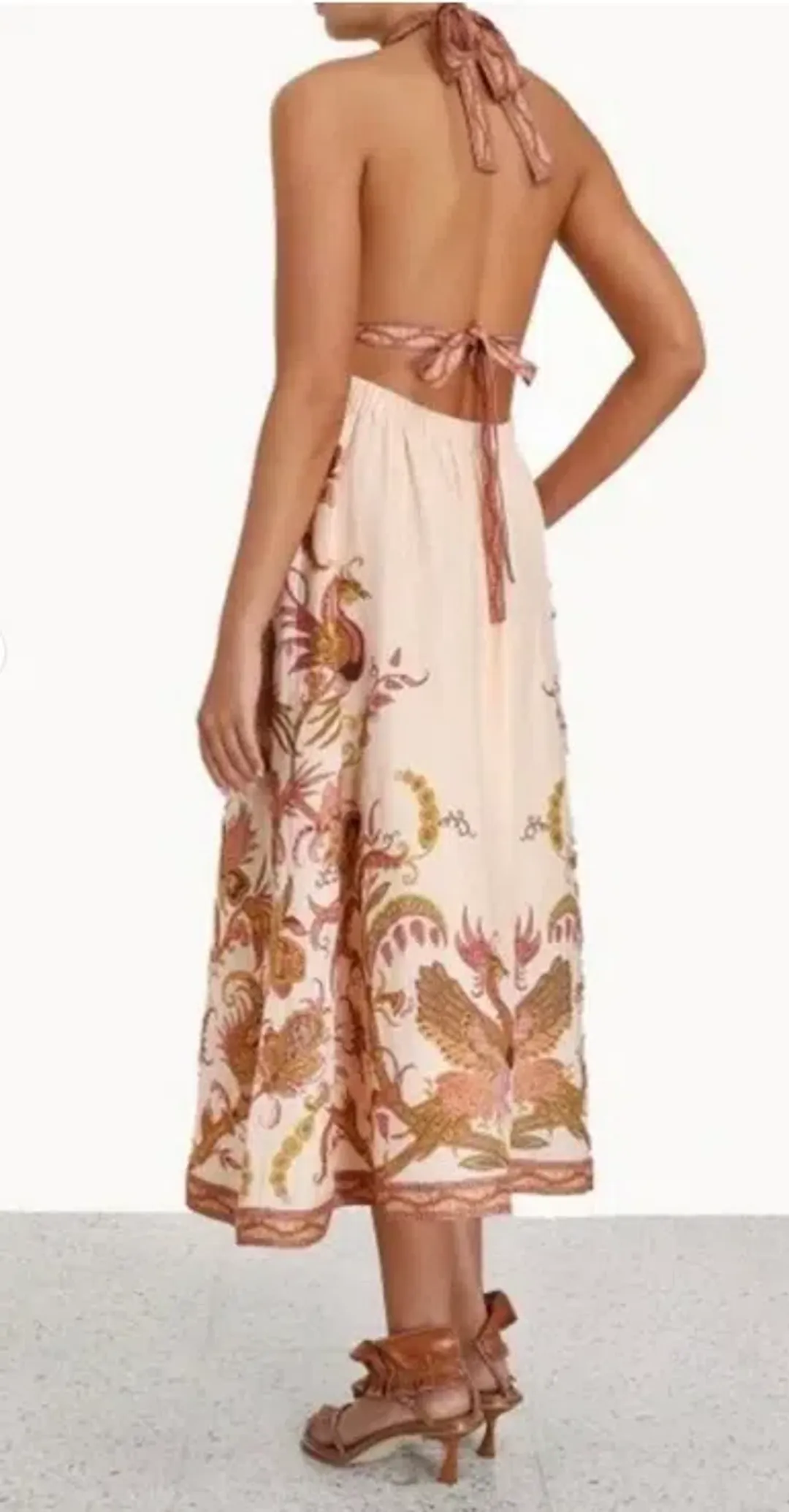 Zimmermann Cassia Halter Bow Midi Dress size 3 / AU12-14 for rent on The Volte - main image