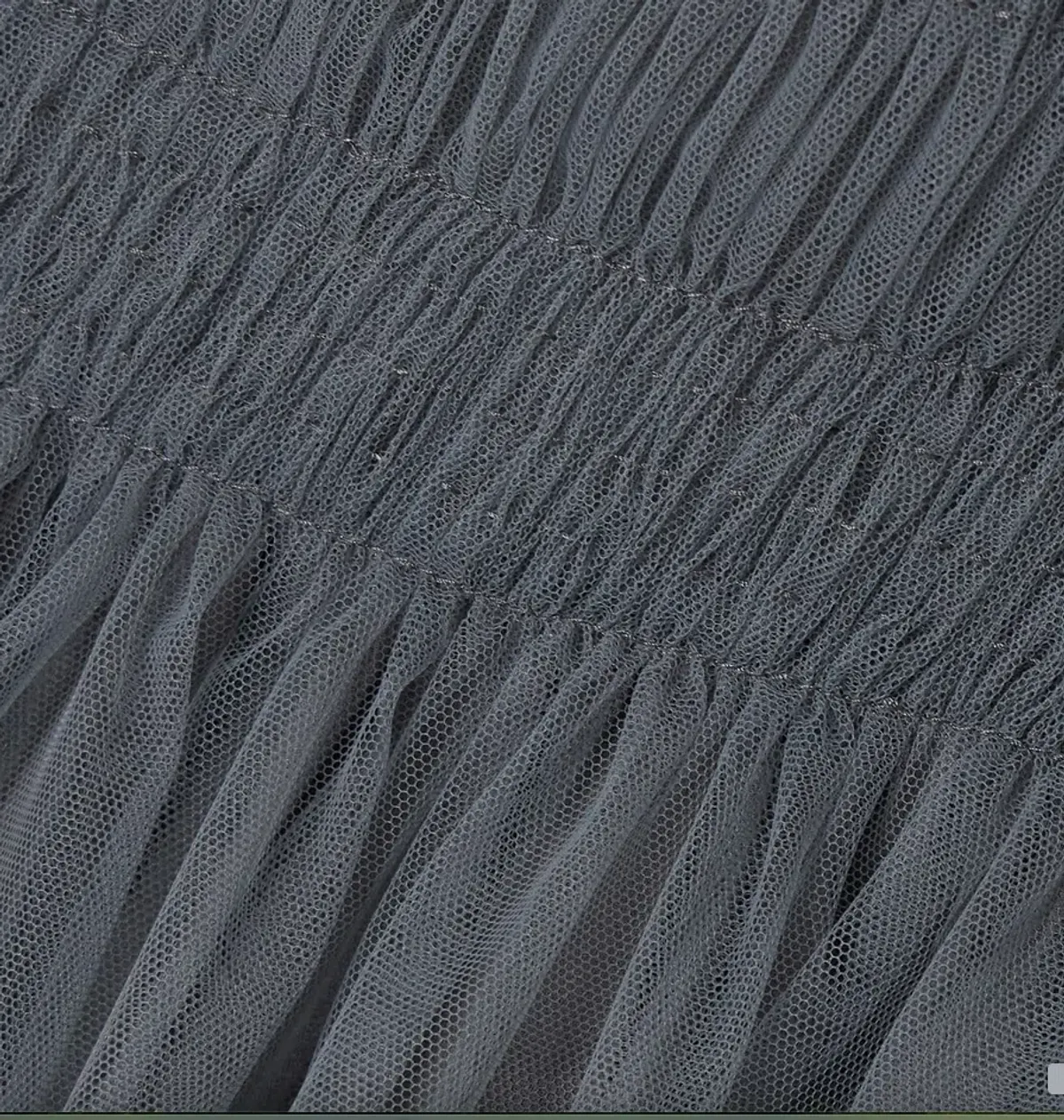 Molly Goddard Lydia Shirred Tulle Top Grey Size 8 - Image 4