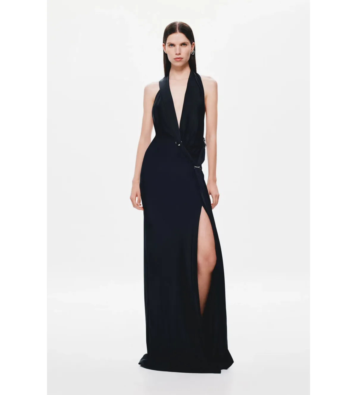MISHA The Harlow Satin Dress Black Size S/Au 8 - Image 1