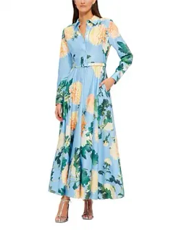 Leo Lin Zara Shirt Midi Dress Hydrangea Size 12 for rent on The Volte - image 3