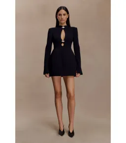 Meshki Michelle Cutout Mini Dress Black Size AU 14 for rent on The Volte - image 1
