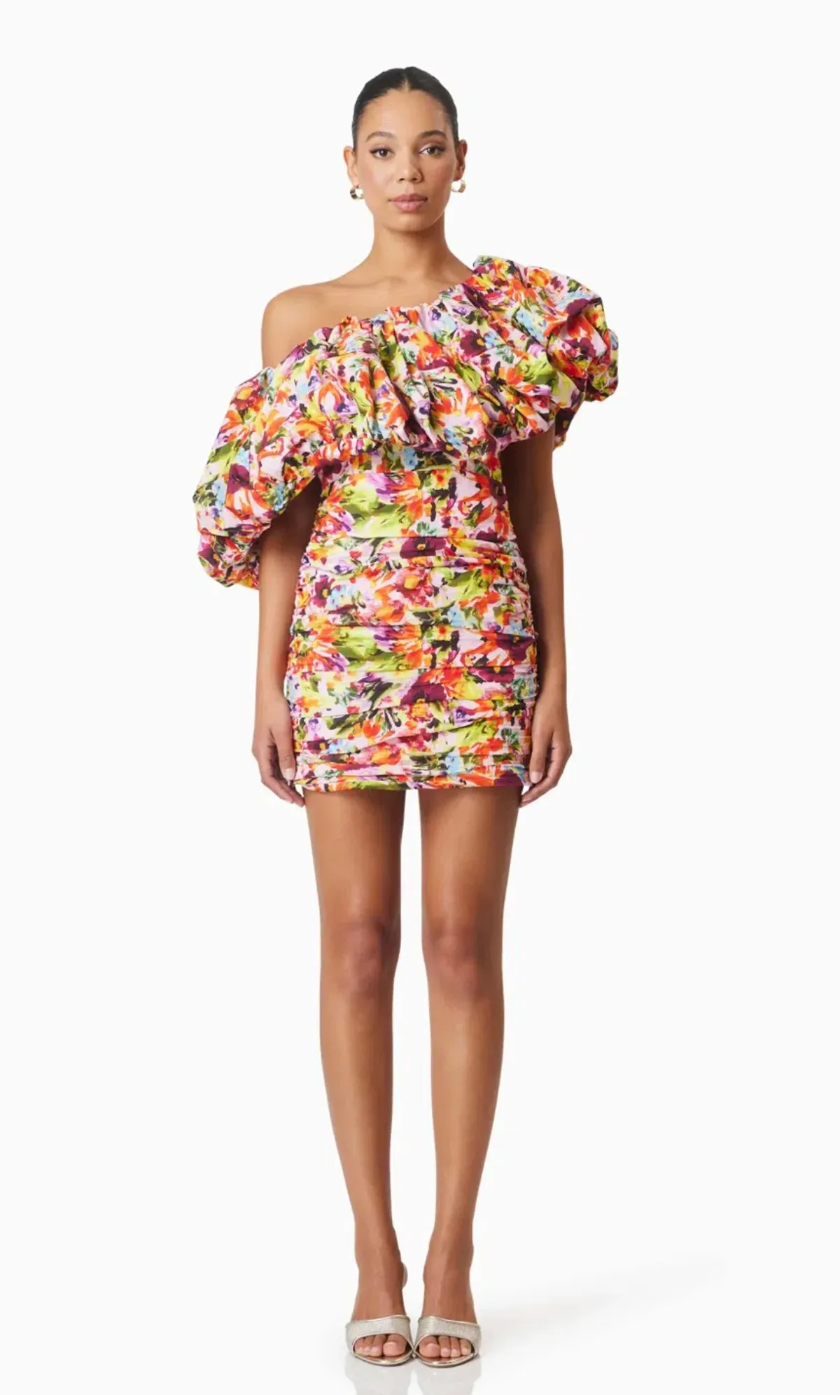 ELLIATT ELIRA PRINTED MINI DRESS IN FLORAL MULTI SIZE XL 14 - Image 1