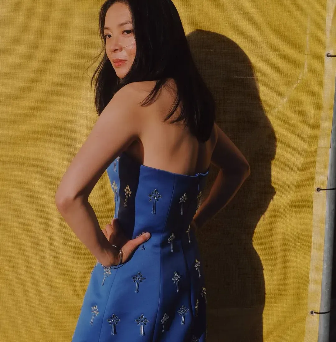 Leo Lin Roselle Embellished Bustier Mini Dress in Sapphire Size 10 for rent on The Volte - main image