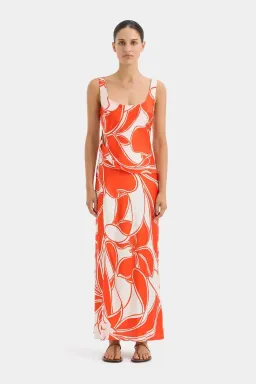 Sir the Label Ramona Twist Bias Dress Orange Size 1/Au 8 for rent on The Volte - image 1