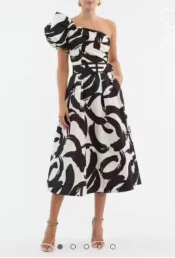 Rebecca Vallance Pompidou One Shoulder Midi Dress Print Size 12 for rent on The Volte - image 5