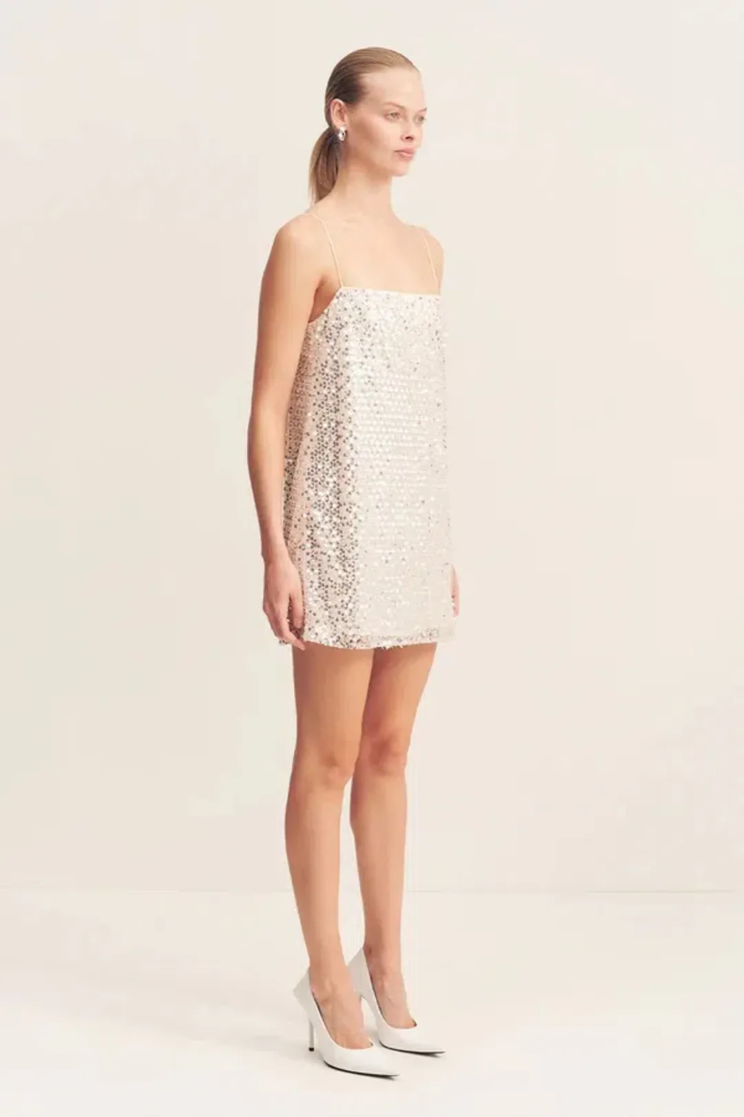 SHONA JOY ASTERI MINI / SILVER SEQUIN / SIZE 12 for rent on The Volte - main image