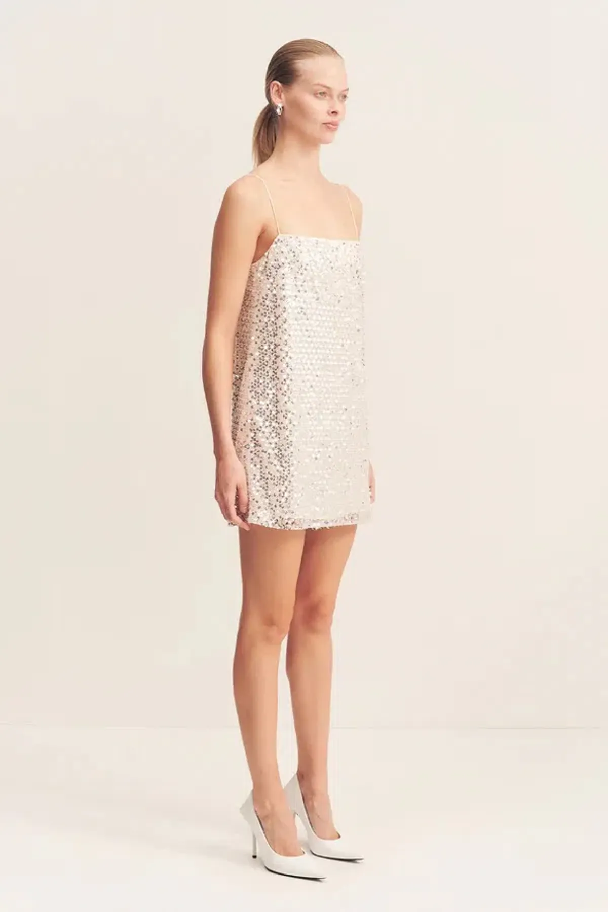 SHONA JOY ASTERI MINI / SILVER SEQUIN / SIZE 12 - Image 3