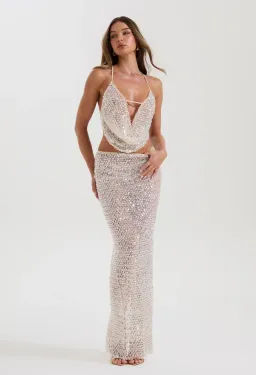 Sydney Lane Crystal Sequin Co-ord Set Quartz Size 8 / S for rent on The Volte - image 1