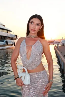 Sydney Lane Crystal Sequin Co-ord Set Quartz Size 8 / S for rent on The Volte - image 7