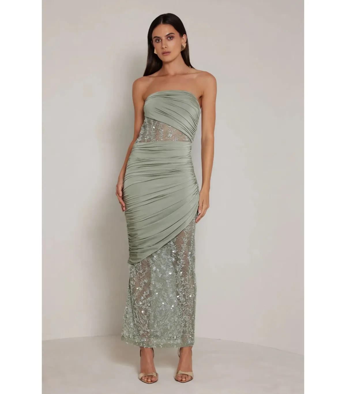 Elle Zeitoune Journee Maxi Dress Sage Size AU 12 - Image 1