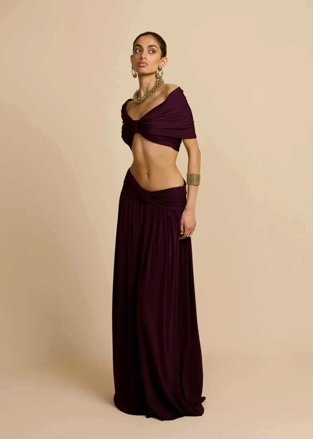 Arcina Ori Alessia Top And Skirt Set In Plum Size 8/ S for rent on The Volte - main image