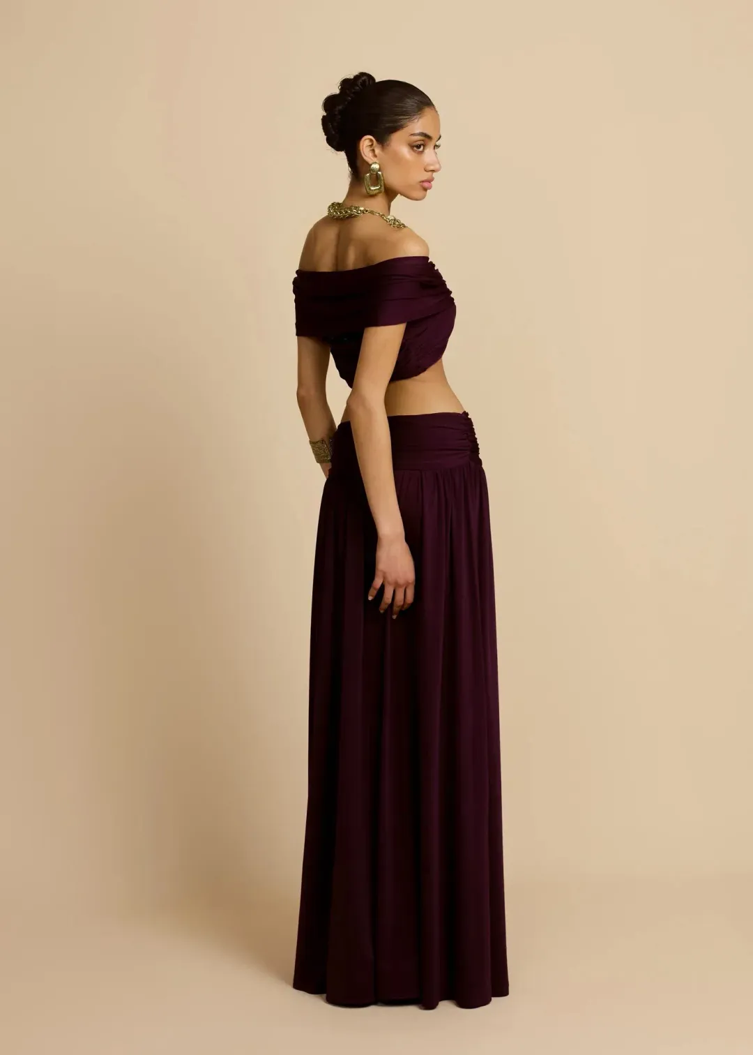 Arcina Ori Alessia Top And Skirt Set In Plum Size 8/ S for rent on The Volte - main image