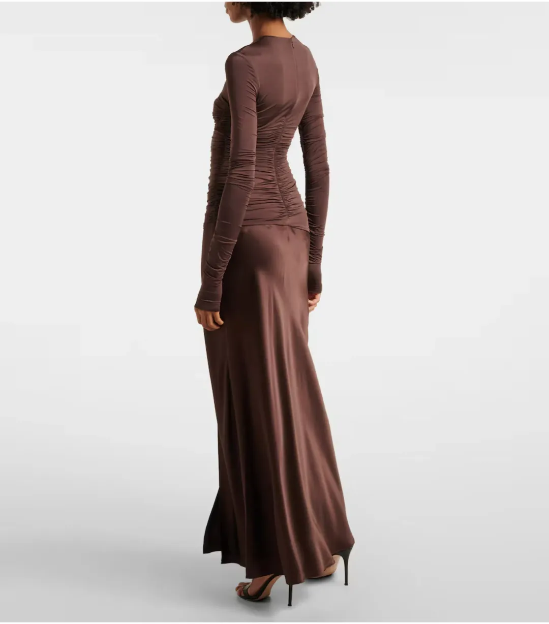 Sir the Label Alessia Draped Maxi Gown Brown Size 0 / AU 6 for rent on The Volte - main image
