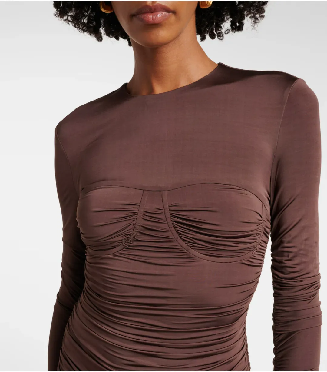 Sir the Label Alessia Draped Maxi Gown Brown Size 0 / AU 6 for rent on The Volte - main image