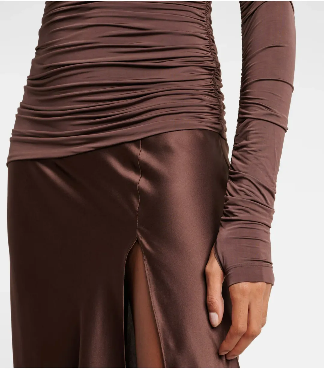 Sir the Label Alessia Draped Maxi Gown Brown Size 0 / AU 6 for rent on The Volte - main image