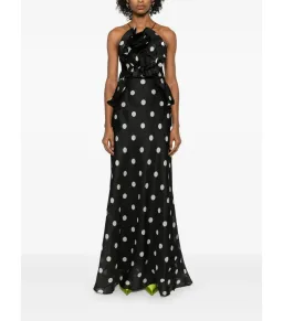Zimmermann Crush Ruffle Halter Maxi Gown Polka Dot Size 2 / AU 12 for rent on The Volte - image 1