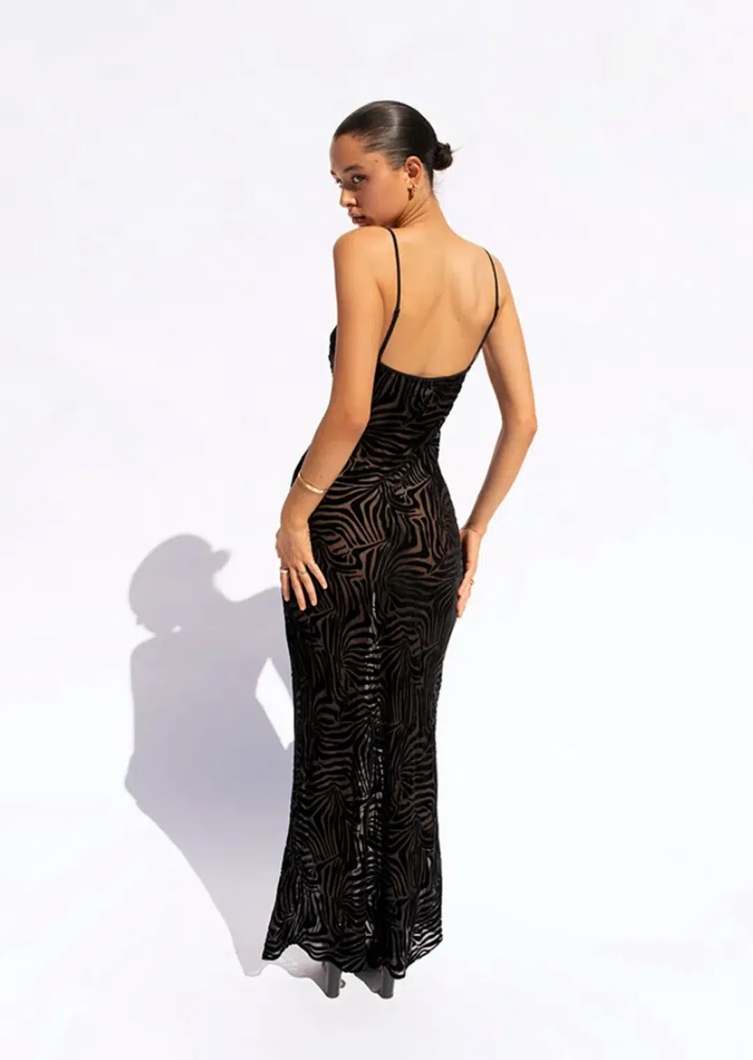 Realisation Amber Zebra Maxi Dress Black Size Small / AU 8 for rent on The Volte - main image