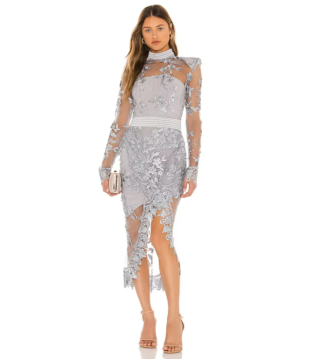 Zhivago Poison Gown Midi Dress in Dove Size AU 12 - Image 1