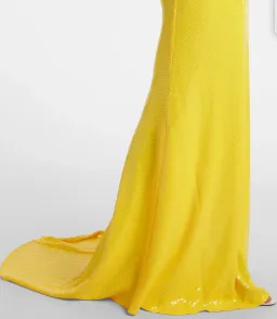 Alex Perry Strapless Sequined Corset Maxi Gown Yellow Size AU 6 for rent on The Volte - image 4
