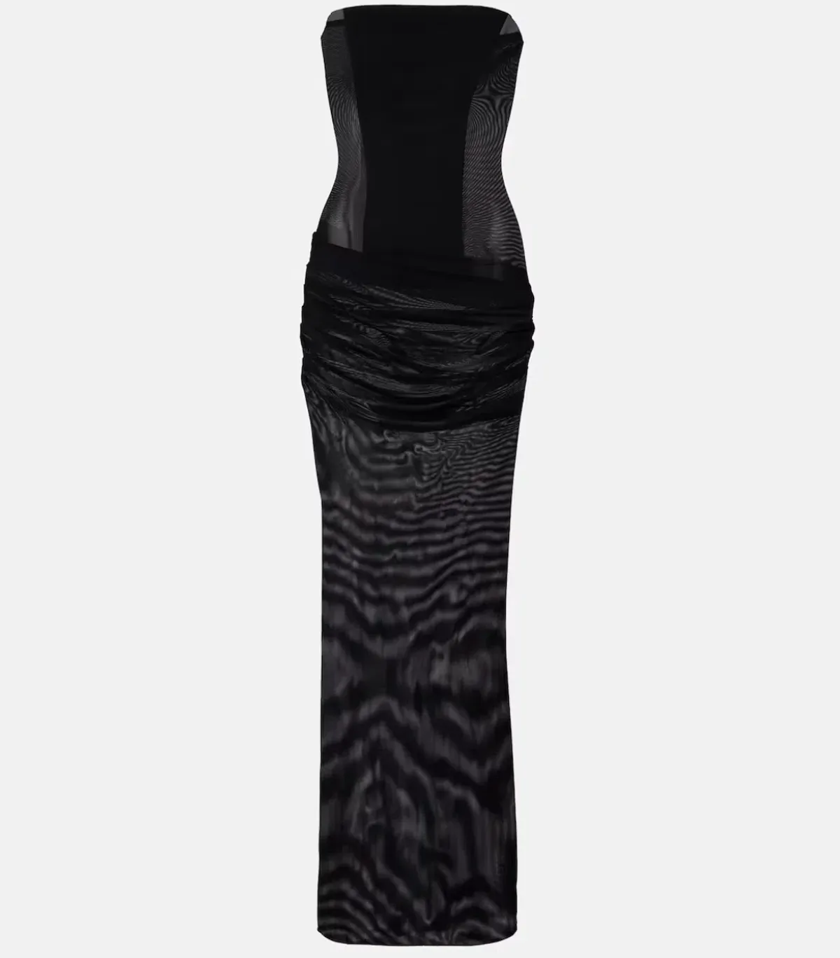 ALEX PERRY SHEER STRAPLESS CORSET DRESS IN BLACK STRETCH MESH AU 10 - Image 3