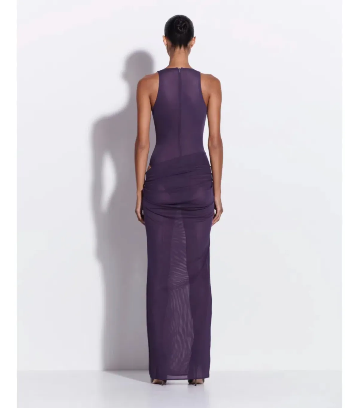 Alex Perry Tucked Halter Column Maxi Dress in Purple Size AU 10 - Image 2