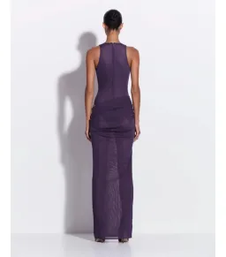 Alex Perry Tucked Halter Column Maxi Dress in Purple Size AU 10 for rent on The Volte - image 2