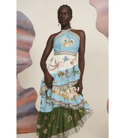 Alémais Bath House Midi Dress Print Size AU 16 for rent on The Volte - image 2